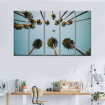 Plane Below Palm Trees Wall Art