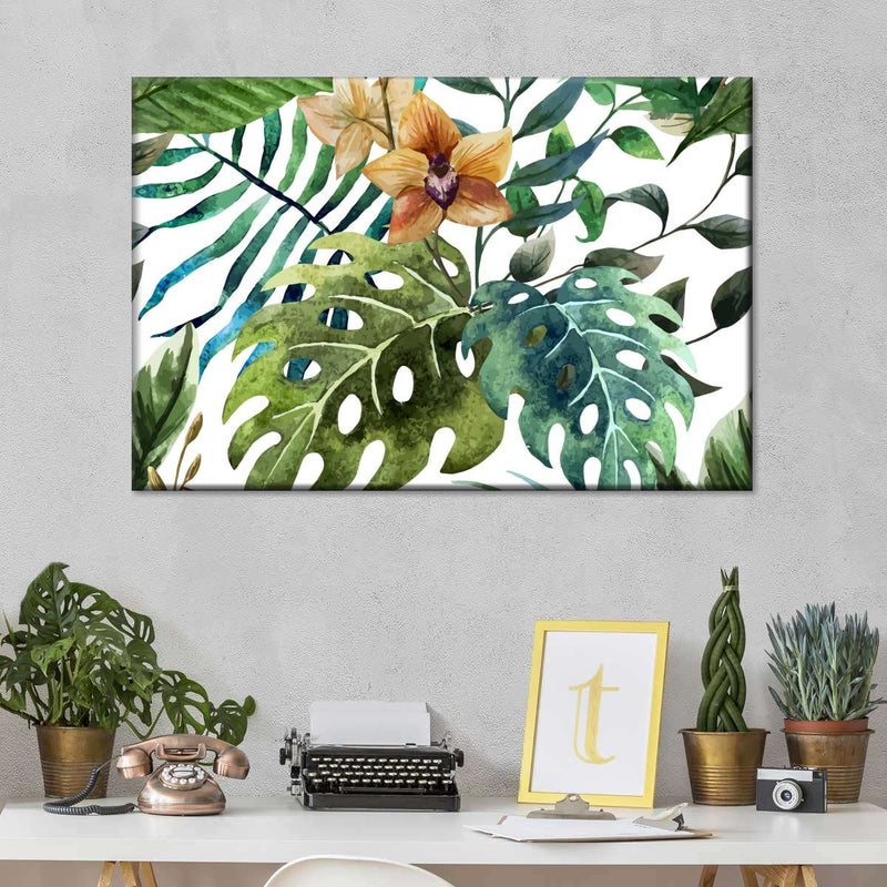 Wild Monstera Leaves Wall Art