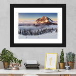 Snow Mountain Sunset Wall Art