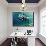 Swimming Elephant Wall Art