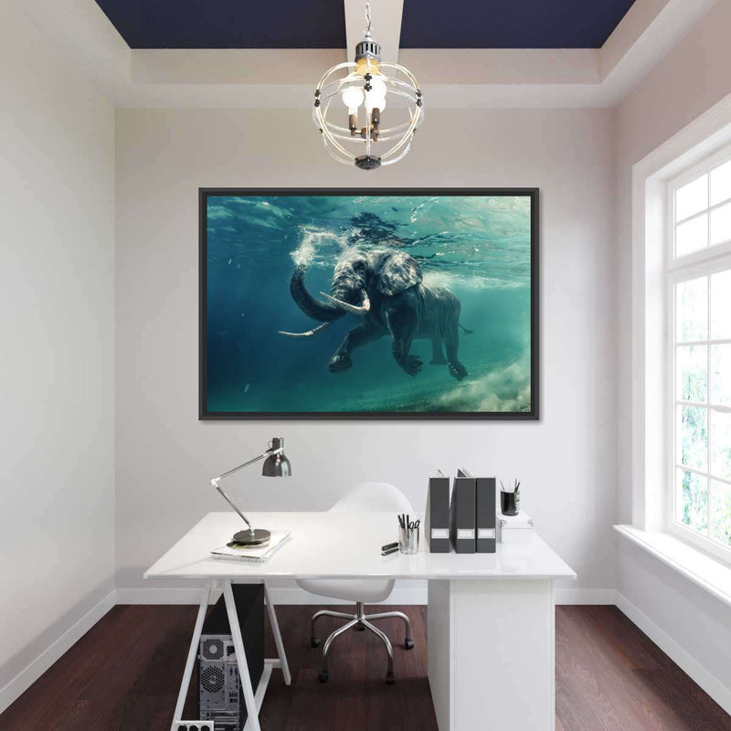 Swimming Elephant Wall Art