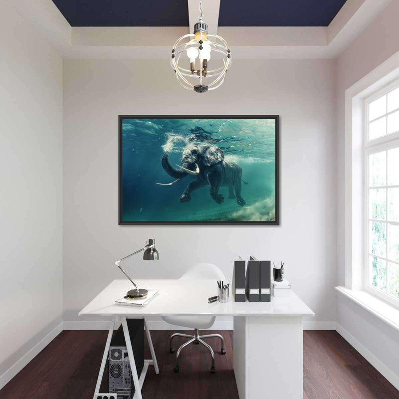 Swimming Elephant Wall Art