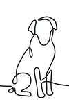One Line Dog And Cat Wall Art
