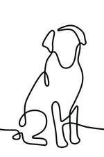 One Line Dog And Cat Wall Art