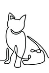 One Line Dog And Cat Wall Art