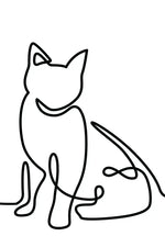 One Line Dog And Cat Wall Art