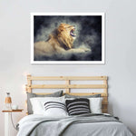 Misty Wild Lion Wall Art