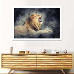 Misty Wild Lion Wall Art