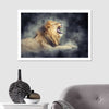 Misty Wild Lion Wall Art