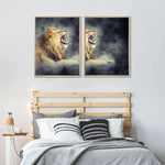 Misty Wild Lion Wall Art