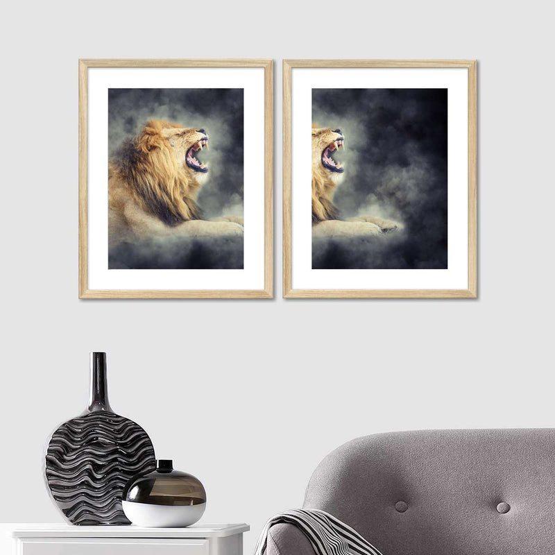 Misty Wild Lion Wall Art