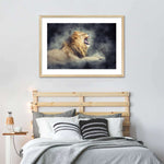 Misty Wild Lion Wall Art