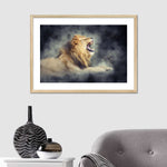 Misty Wild Lion Wall Art