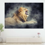 Misty Wild Lion Wall Art