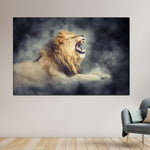 Misty Wild Lion Wall Art