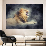 Misty Wild Lion Wall Art