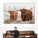 Hairy Scottish Highland Cows Wall Art