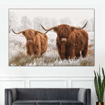 Hairy Scottish Highland Cows Wall Art