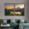 Majestic Sunset At Mount Rainer Wall Art