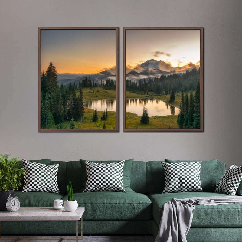 Majestic Sunset At Mount Rainer Wall Art