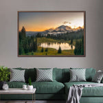 Majestic Sunset At Mount Rainer Wall Art