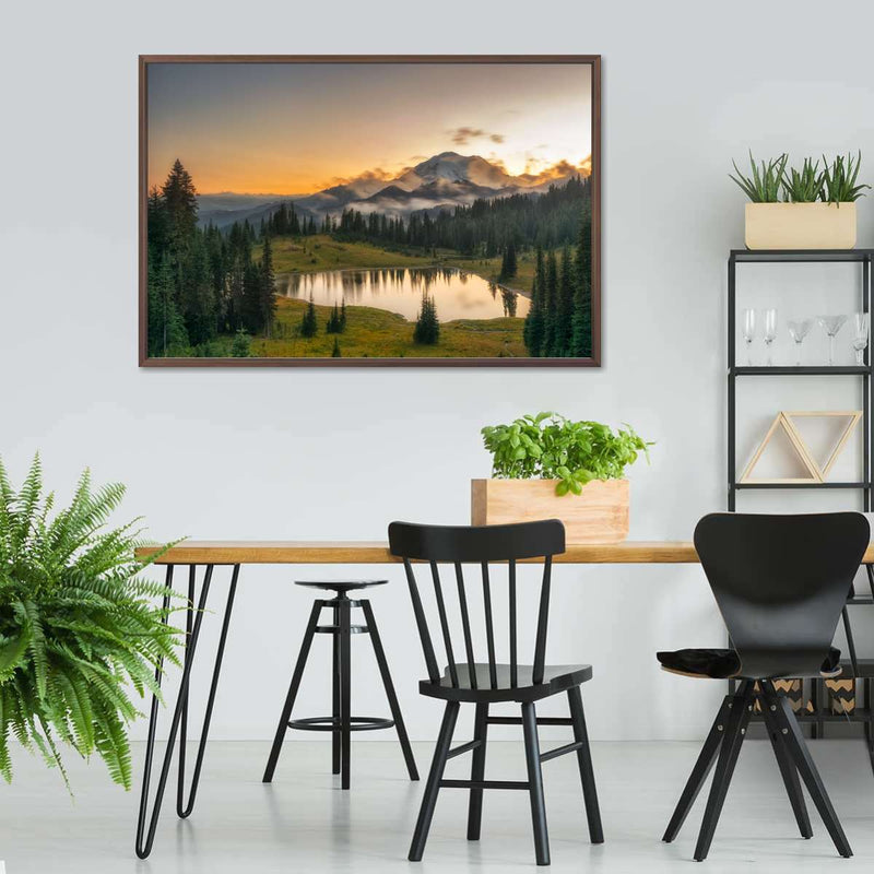 Majestic Sunset At Mount Rainer Wall Art