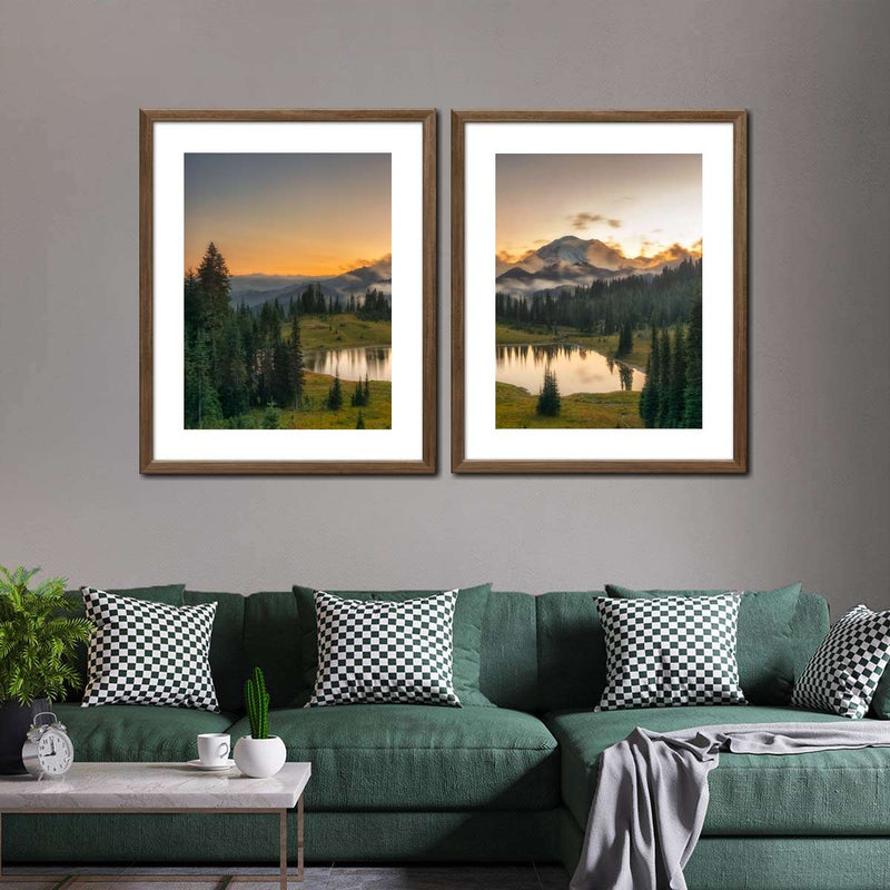 Majestic Sunset At Mount Rainer Wall Art