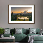 Majestic Sunset At Mount Rainer Wall Art