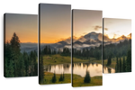 Majestic Sunset At Mount Rainer Wall Art