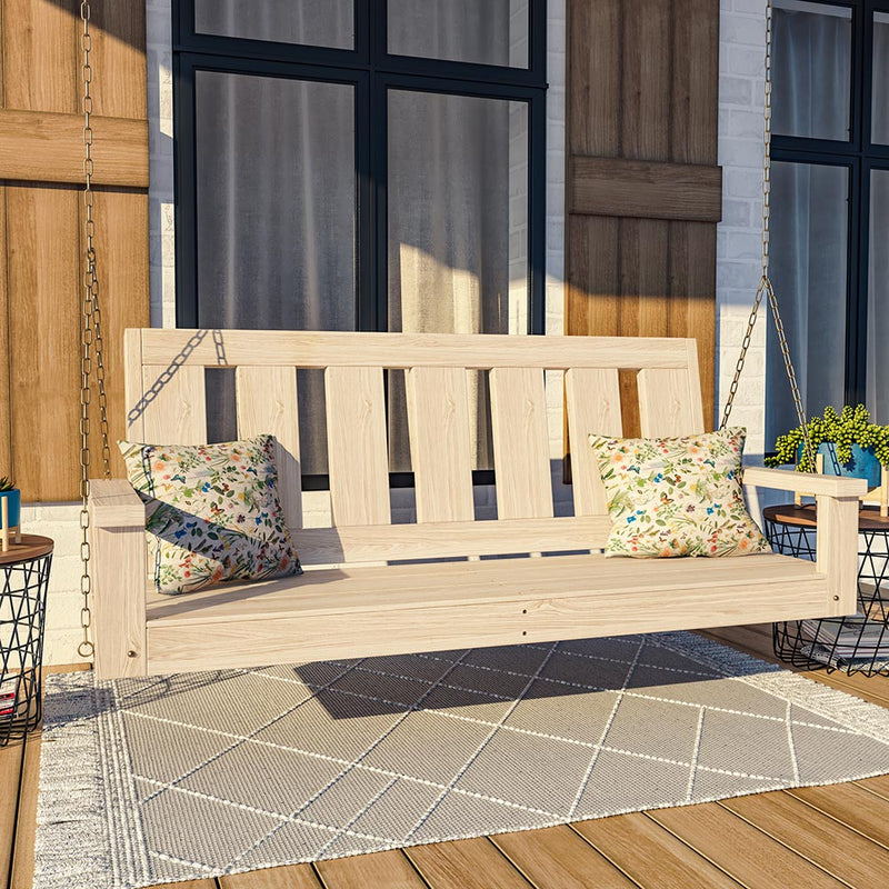 Porchgate Amish Heavy Duty 700 Lb 4-Foot Ardmore Porch Swing - Pure White