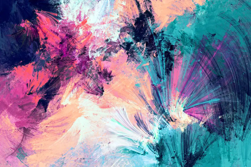 Pink And Blue Abstract Wall Art