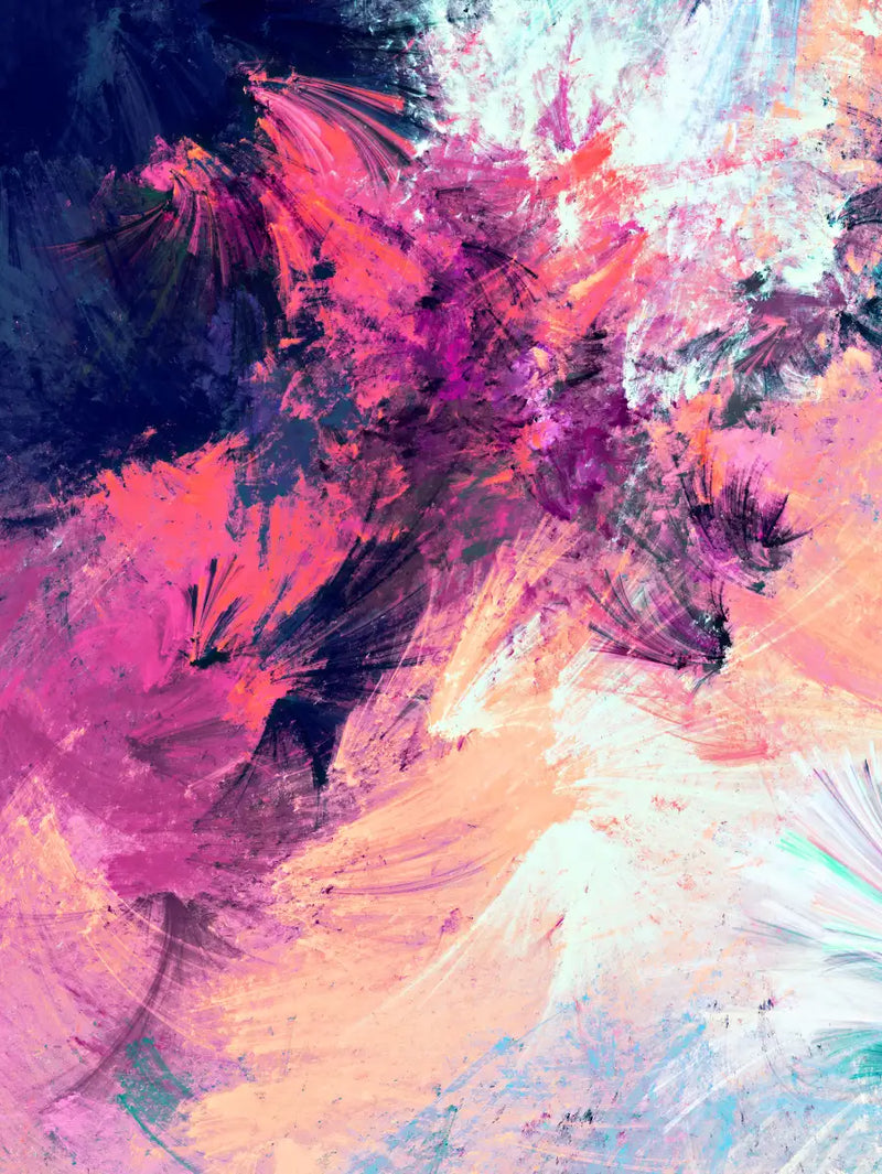 Pink And Blue Abstract Wall Art