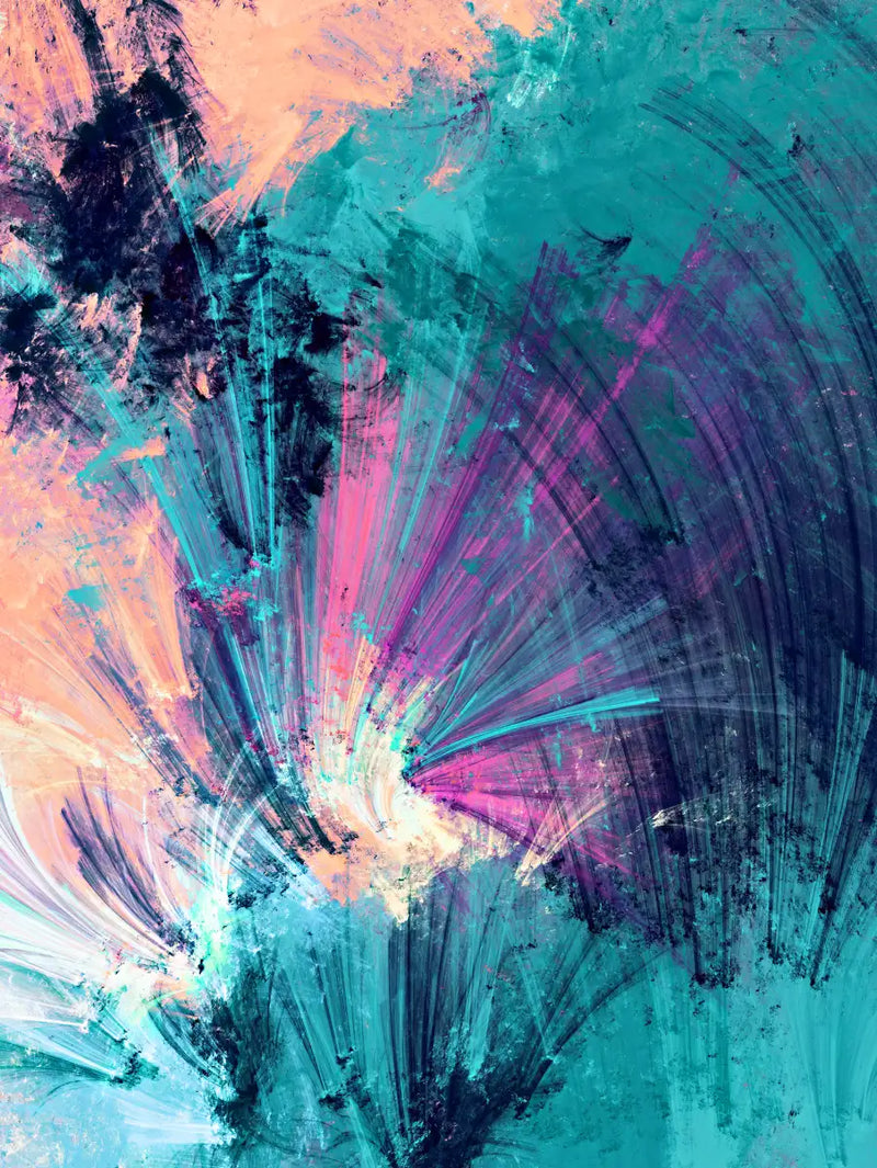 Pink And Blue Abstract Wall Art