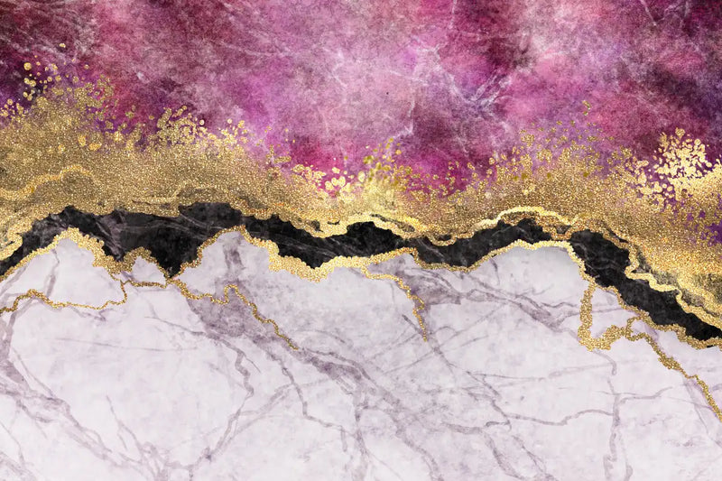 Pink And Gold Abstract Wall Art