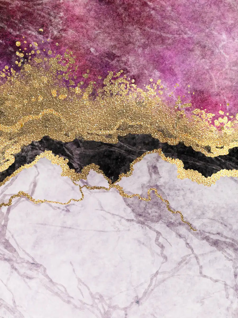 Pink And Gold Abstract Wall Art