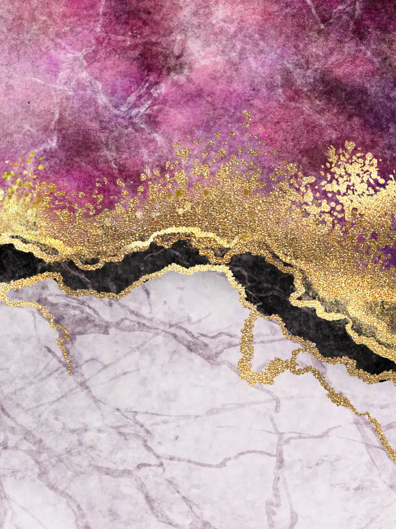 Pink And Gold Abstract Wall Art