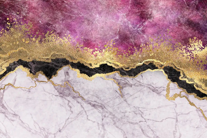 Pink And Gold Abstract Wall Art