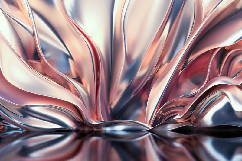 Pink And Silver Abstract Wall Art