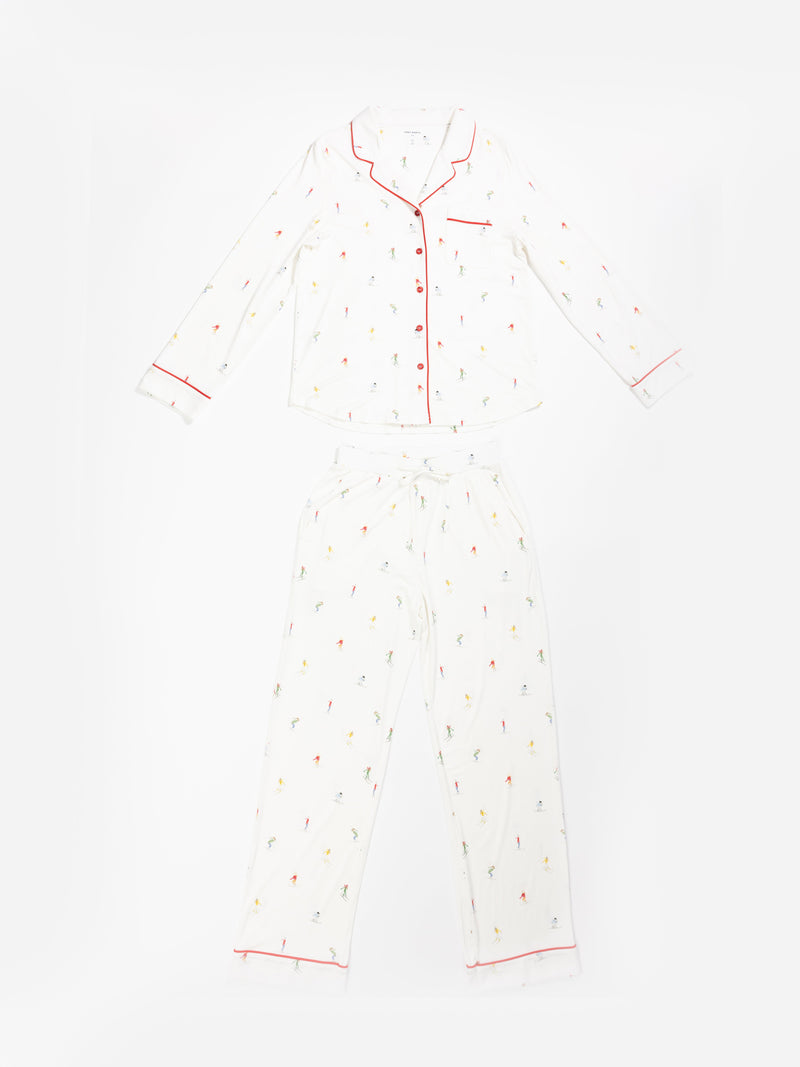 Women's Stretch-Knit Long Sleeve Bamboo Pajama Set