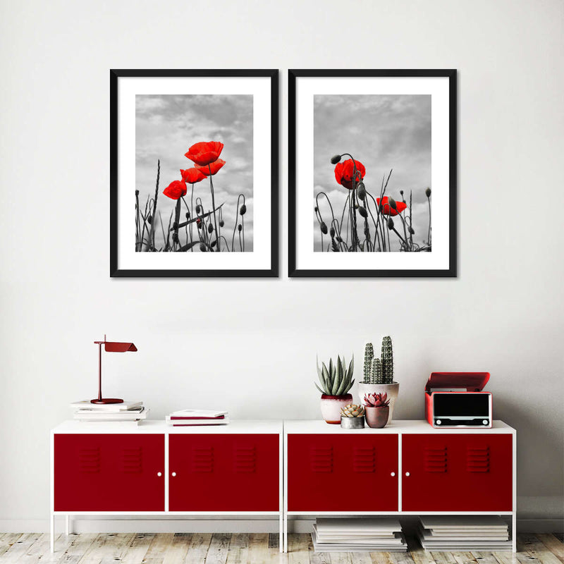 Pop Red Poppies Wall Art