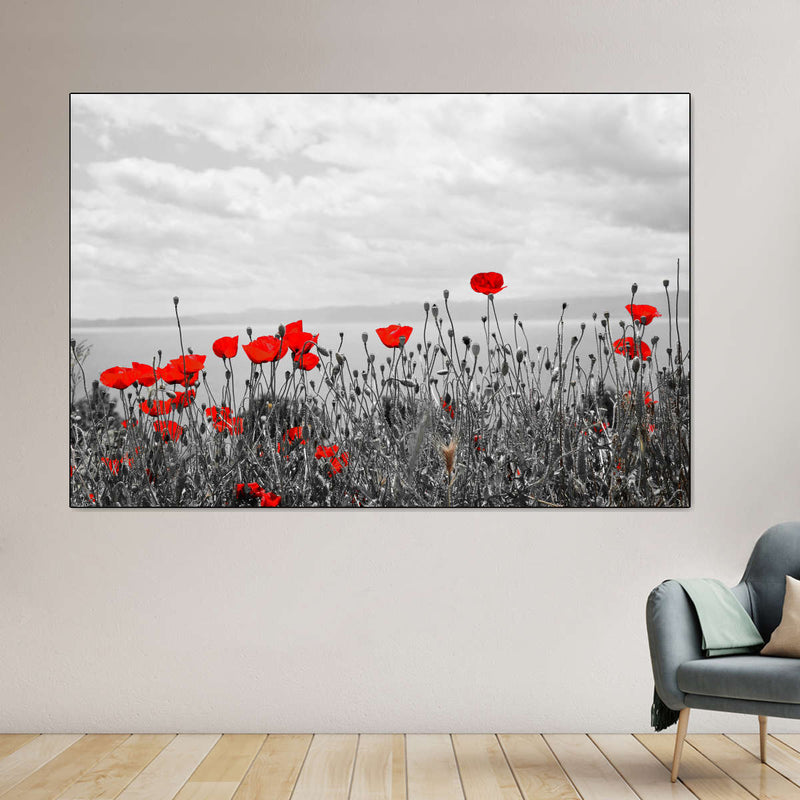 Red Poppy Field Pop Wall Art
