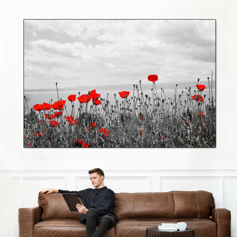 Red Poppy Field Pop Wall Art