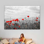 Red Poppy Field Pop Wall Art