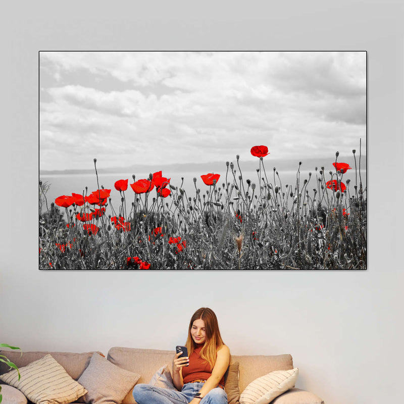 Red Poppy Field Pop Wall Art