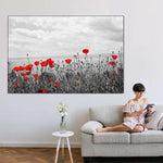 Red Poppy Field Pop Wall Art