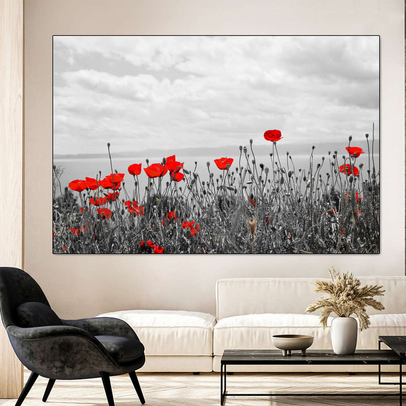 Red Poppy Field Pop Wall Art