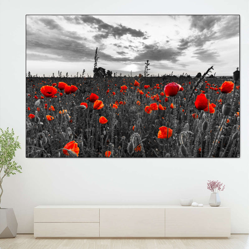 Poppy Field At Dusk Pop Wall Art