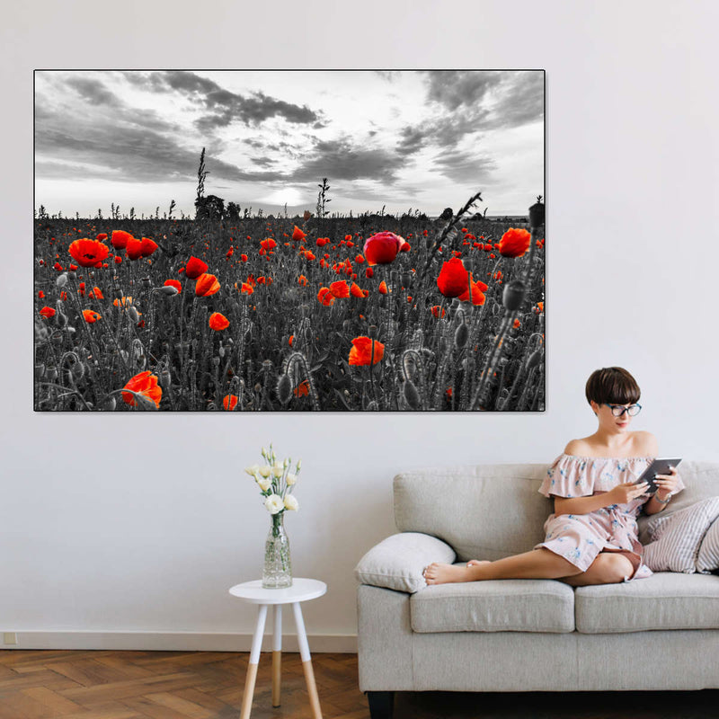 Poppy Field At Dusk Pop Wall Art