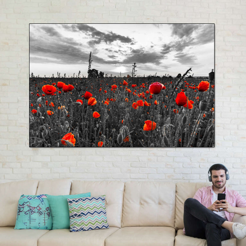 Poppy Field At Dusk Pop Wall Art
