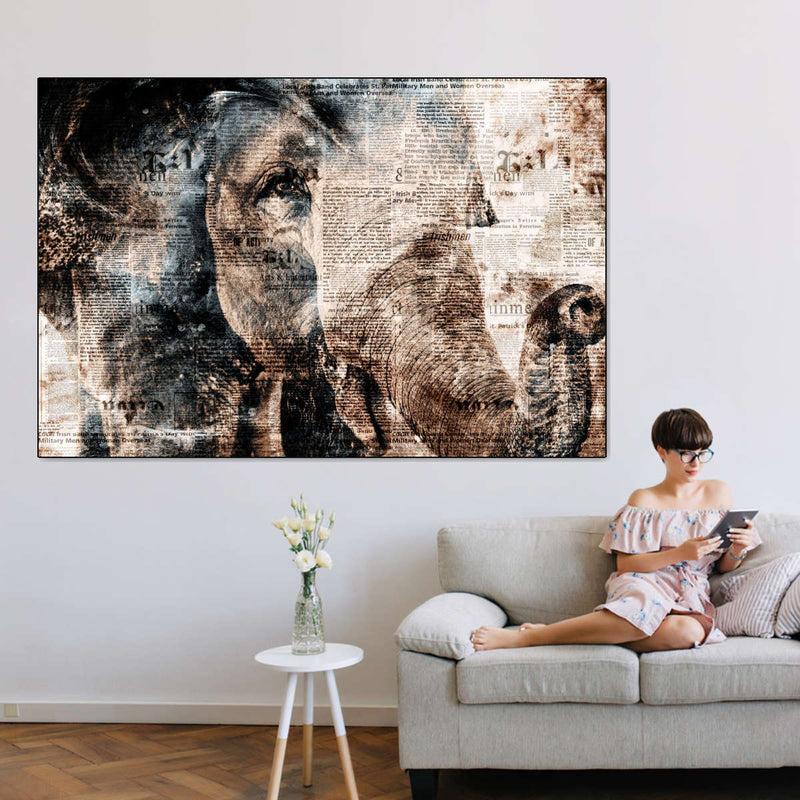 Textured Elephant Wall Art
